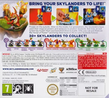 Skylanders Spyro no Daibouken (Japan) box cover back